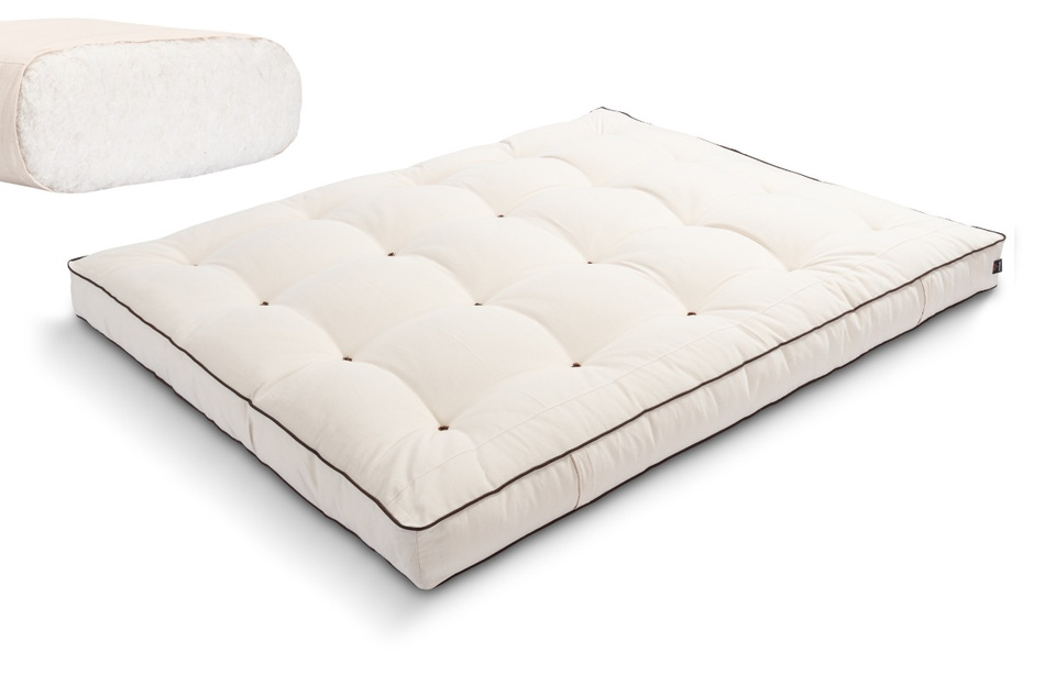 Materac 200x200 naturalny - Futon Pascall Medium Natural Kedro Ecru