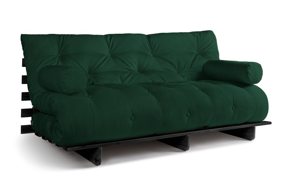 Sofa rozkładana 180x200 - Slim Exclusive Black - Pascall Futon Butelkowa Zieleń