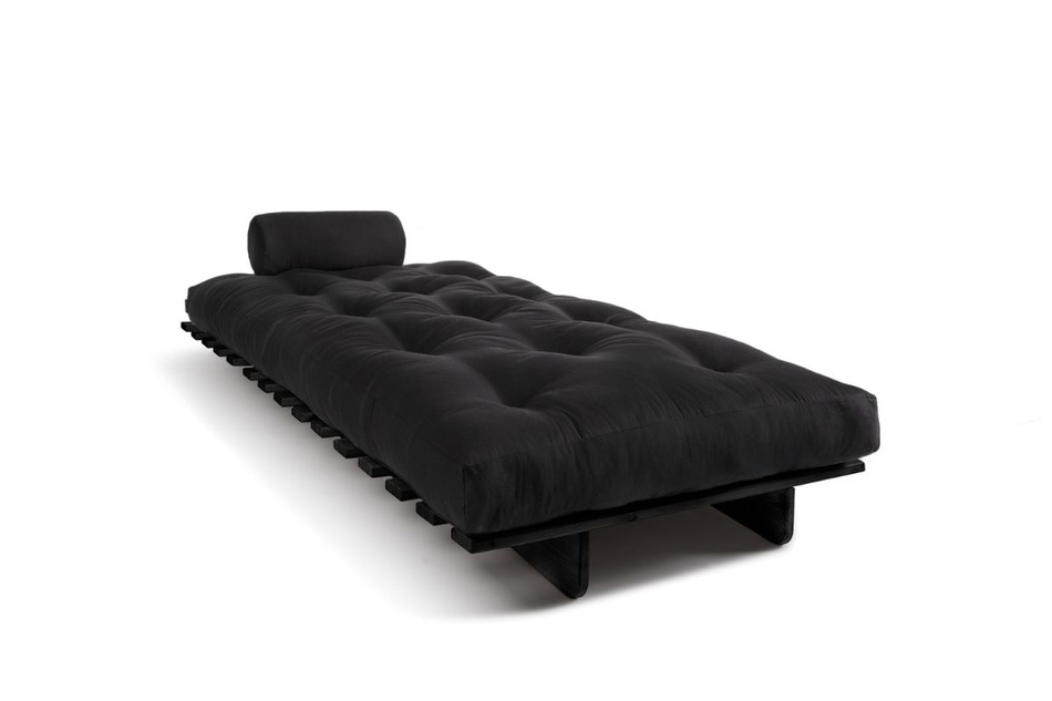 Sofa rozkładana 90x200 - Slim Exclusive Black - Pascall Futon Czarny