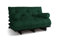 Sofa rozkładana 140x200 - Slim Exclusive Black - Pascall Futon Butelkowa Zieleń