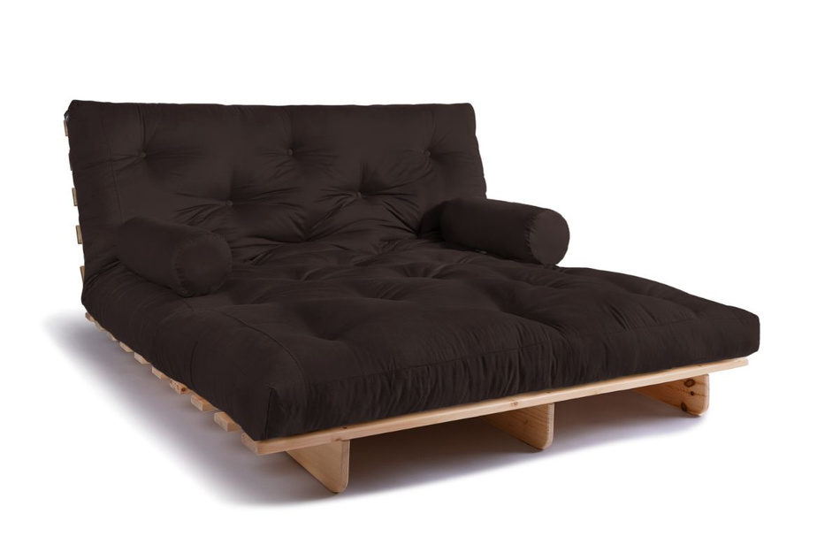 Sofa rozkładana 160x200 - Slim Comfort Classic - Pascall Futon Brązowy