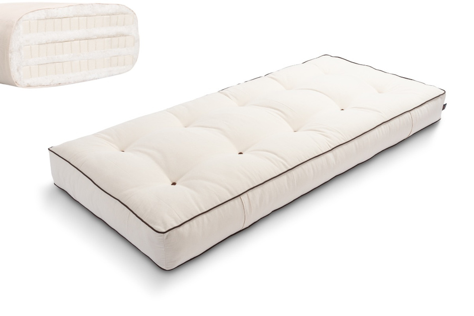 Materac 90x200 naturalny z lateksem - Futon Pascall Comfort Trio Latex Kedro Ecru