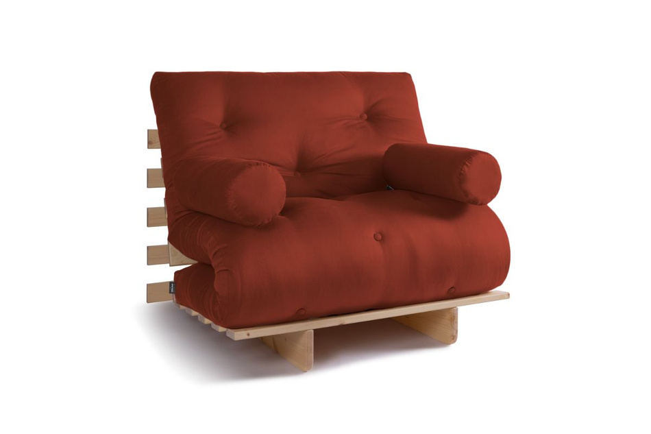 Sofa rozkładana 90x200 - Slim Basic Classic - Pascall Futon Ceglany