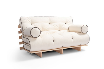 Sofa rozkładana 120x200 - Slim Basic Kedro Classic  - Pascall Futon Ecru