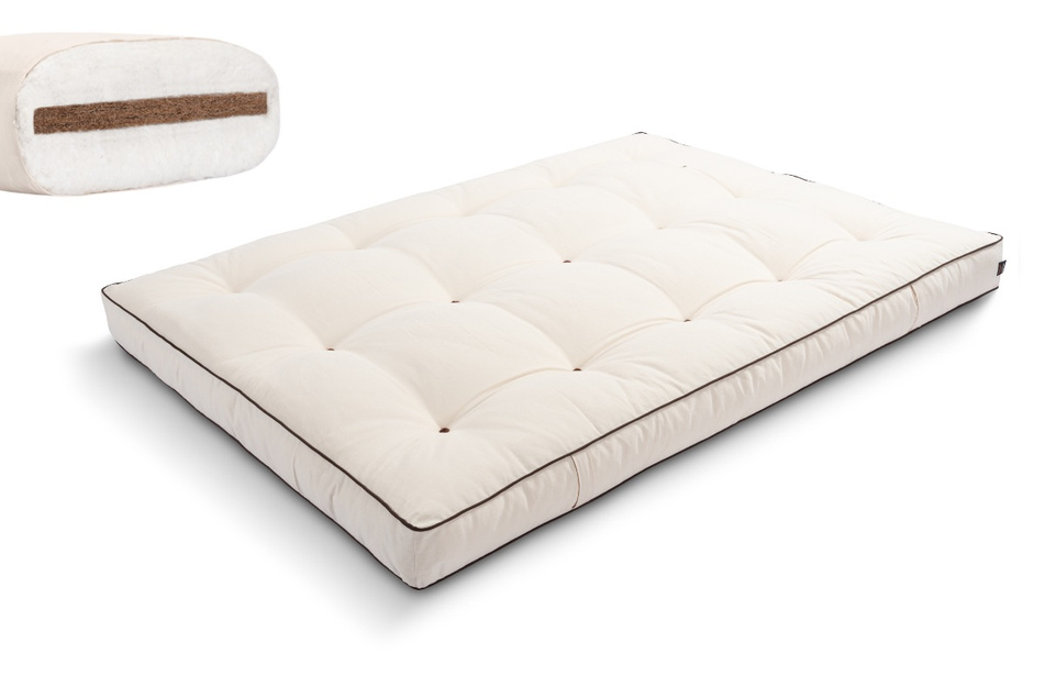 Materac 120x200 naturalny z kokosem - Futon Pascall Medium Coco Kedro Ecru