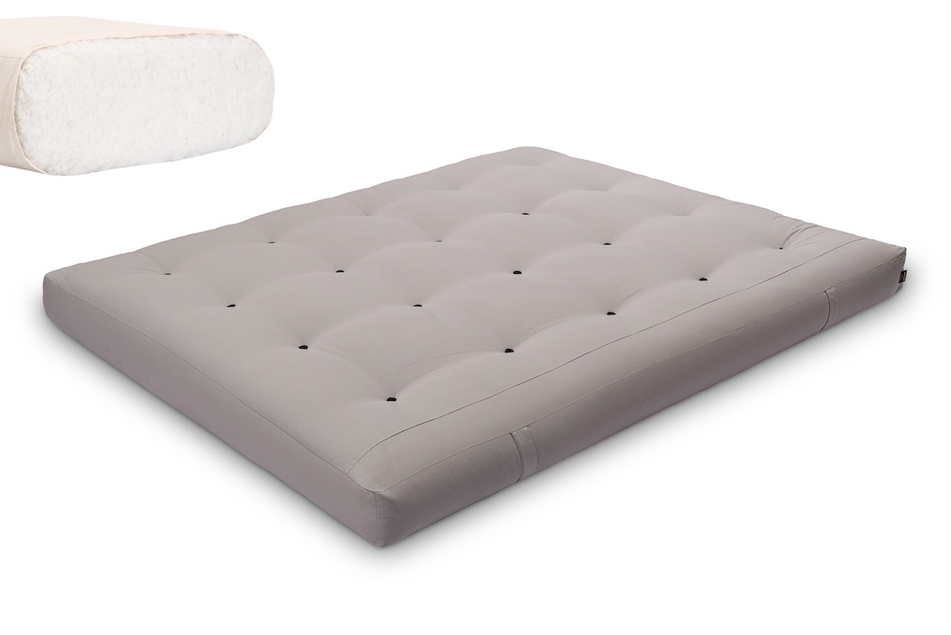 Materac 160x200 naturalny - Futon Pascall Medium Natural Szary