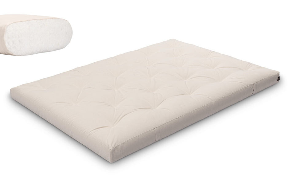 Materac 140x200 naturalny - Futon Pascall Slim Natural Ecru