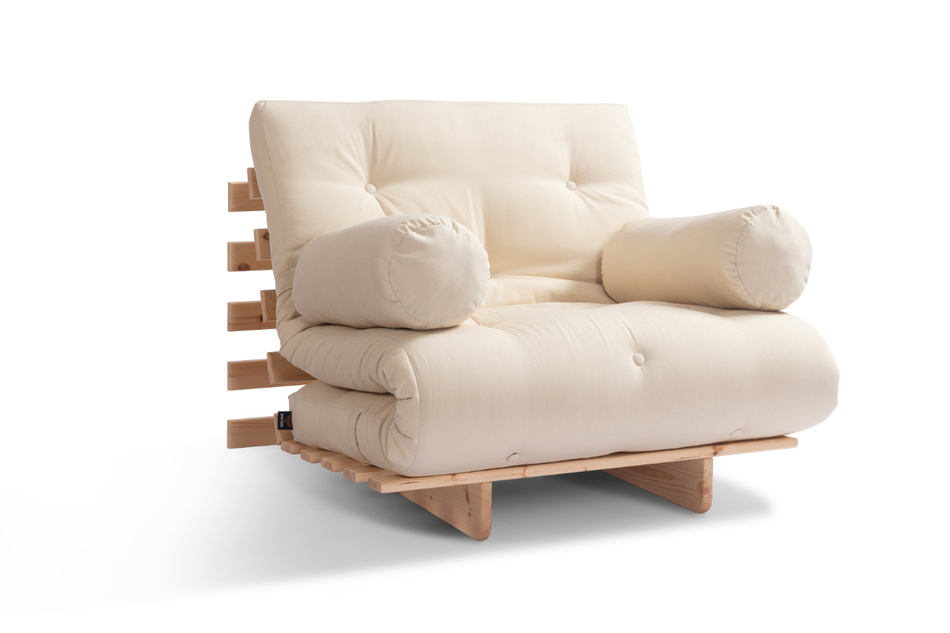 Sofa ogrodowa 90x200 rozkładana - Freedom Classic - Pascall Futon Beżowy