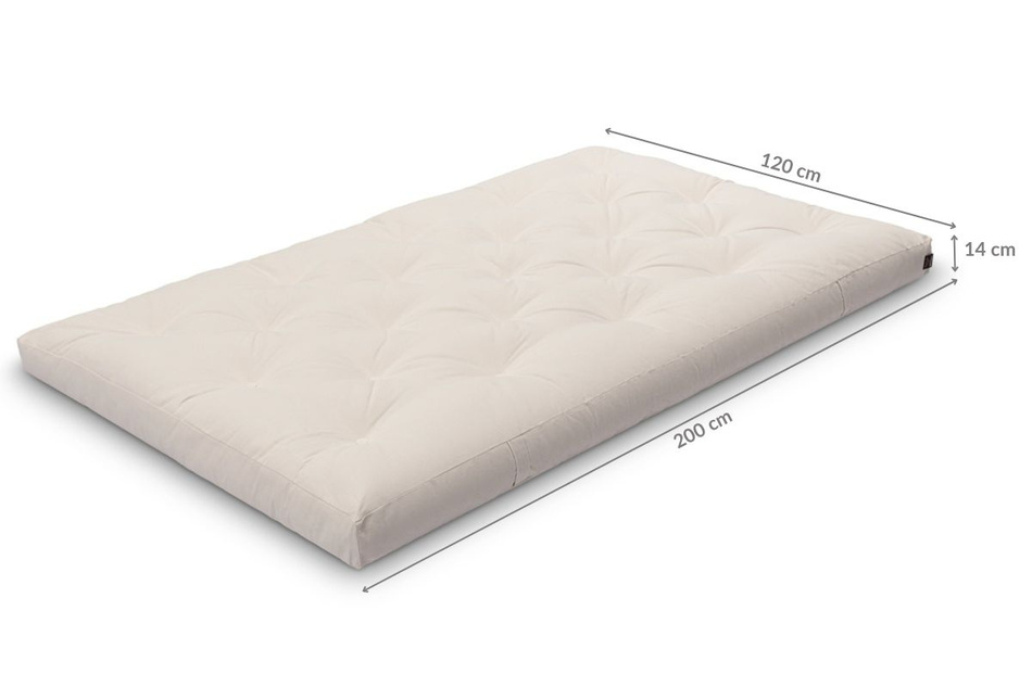 Materac 120x200 naturalny z lateksem - Futon Pascall Slim Latex Bordowy