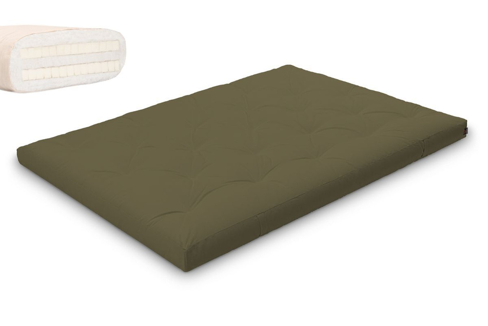 Materac 140x200 naturalny z lateksem - Futon Pascall Slim Duo Latex Khaki