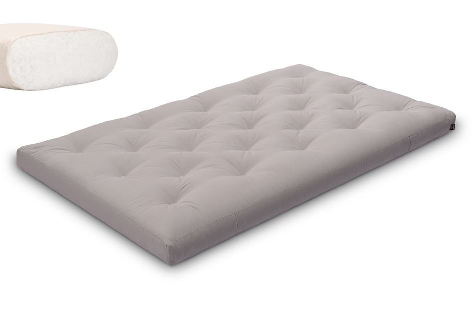 Materac 120x200 naturalny - Futon Pascall Slim Natural Szary