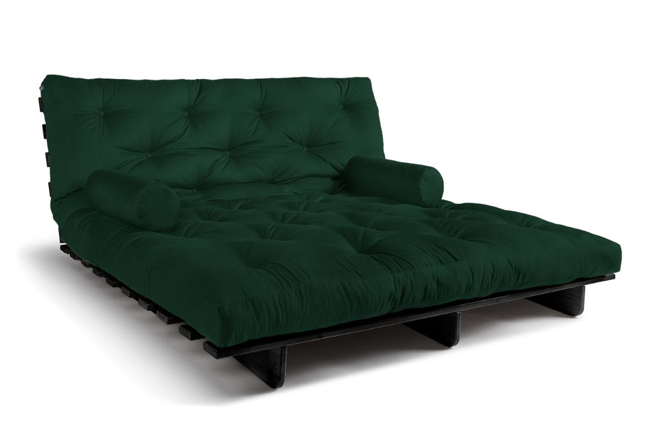 Sofa rozkładana 180x200 - Slim Exclusive Black - Pascall Futon Butelkowa Zieleń