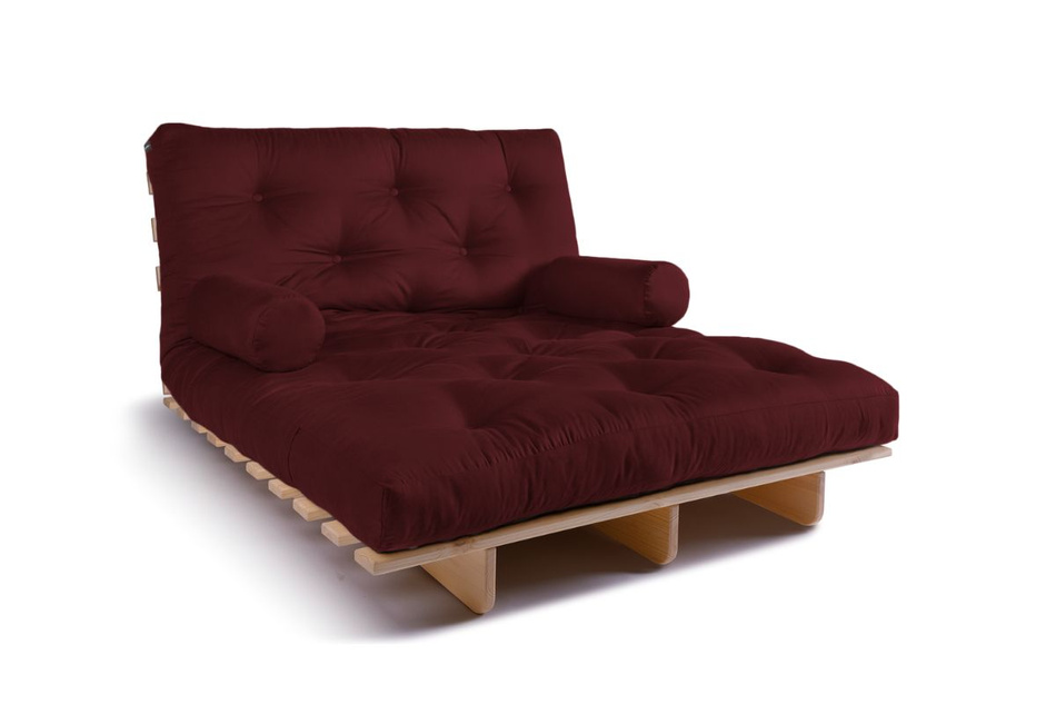 Sofa rozkładana 120x200 - Slim Basic Classic - Pascall Futon Bordowy