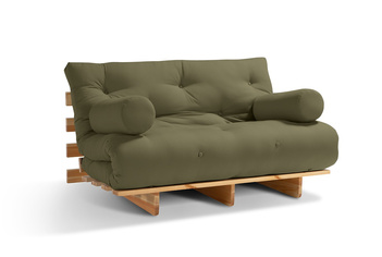 Sofa rozkładana 90x200 - Slim Exclusive Classic - Pascall Futon Khaki