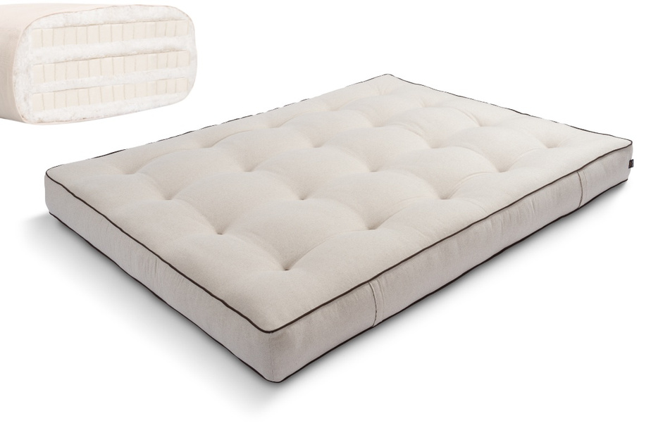 Materac 200x200 naturalny z lateksem - Futon Pascall Comfort Trio Latex Kedro Len