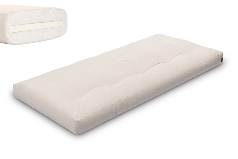 Materac 90x200 naturalny z lateksem - Futon Pascall Medium Latex Ecru