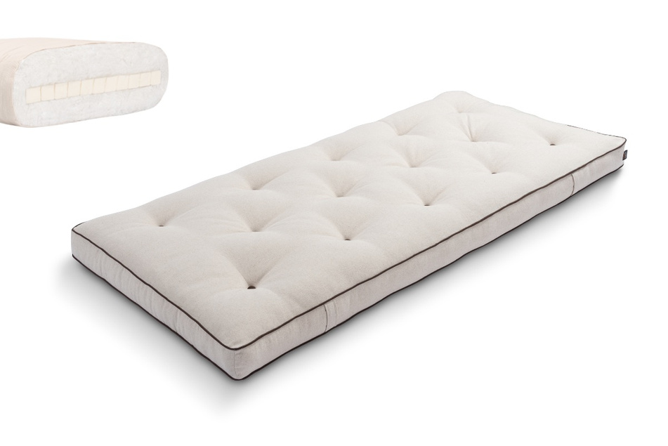 Materac 90x200 naturalny z lateksem - Futon Pascall Slim Latex Kedro Len