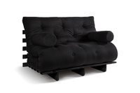 Sofa rozkładana 120x200 - Slim Exclusive Black - Pascall Futon Czarny