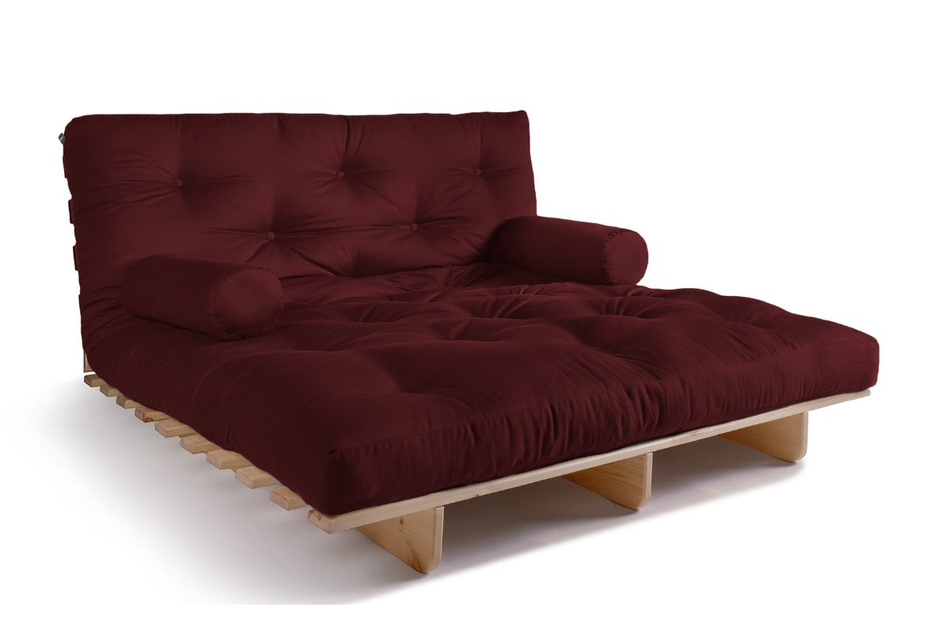 Sofa rozkładana 140x200 - Slim Basic Classic - Pascall Futon Bordowy