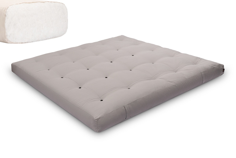 Materac 200x200 naturalny - Futon Pascall Comfort Natural Szary