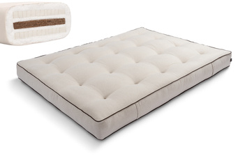 Materac 160x200 naturalny z kokosem i 2x lateks - Futon Pascall Comfort Relax Kedro Len