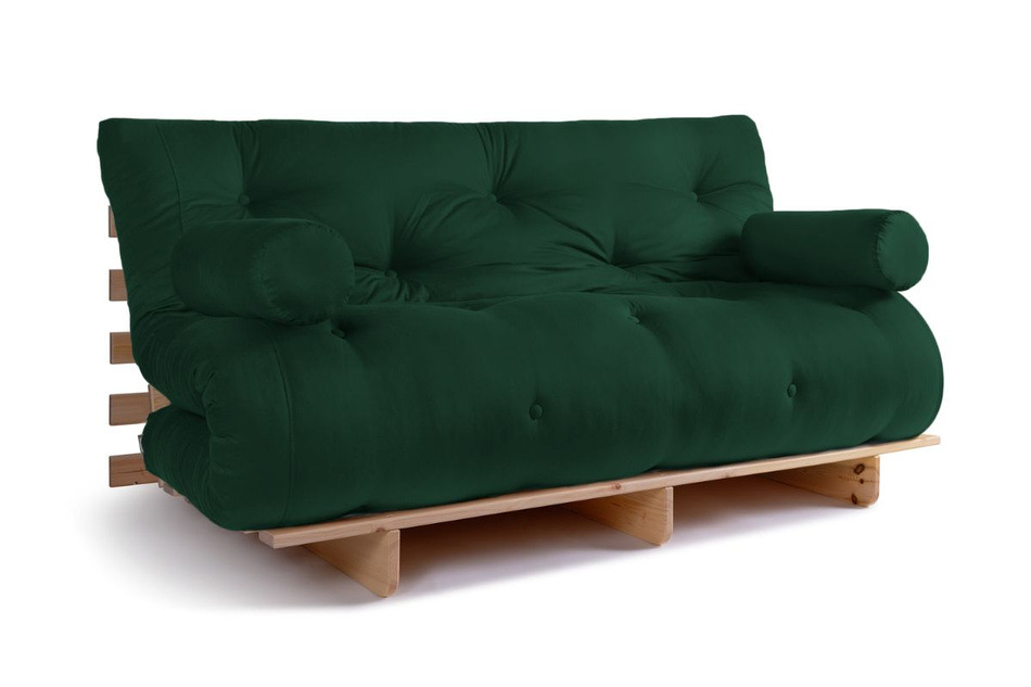 Sofa rozkładana 160x200 - Slim Comfort Classic - Pascall Futon Butelkowa Zieleń