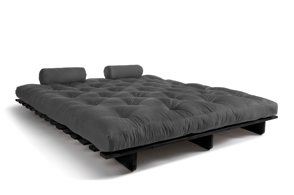 Sofa rozkładana 180x200 - Slim Exclusive Black - Pascall Futon Szary