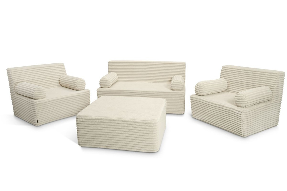 Pufa flexio 85x85 - Pascall - sztruksowy Kremowy