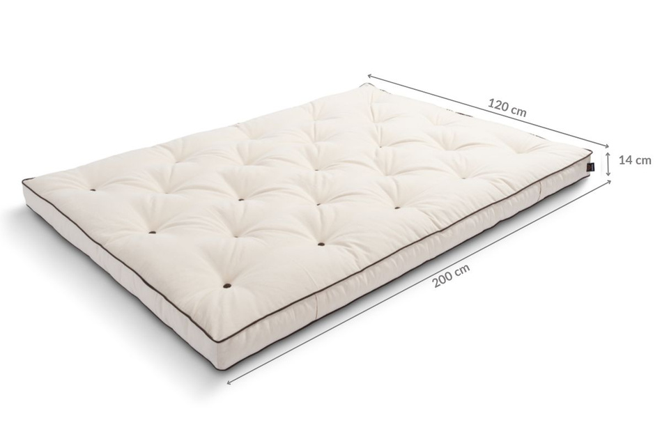 Materac 120x200 naturalny z lateksem - Futon Pascall Slim Latex Kedro Ecru