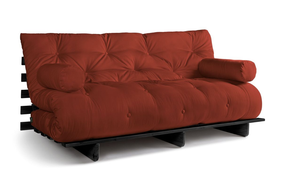 Sofa rozkładana 180x200 - Slim Exclusive Black - Pascall Futon Ceglany