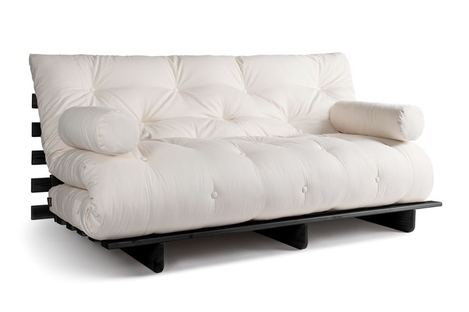 Sofa rozkładana 180x200 - Slim Basic Black - Pascall Futon Ecru