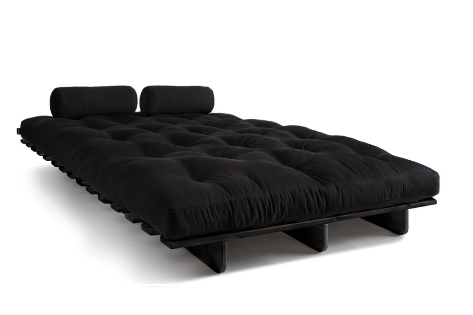 Sofa rozkładana 140x200 - Slim Basic Black - Pascall Futon Czarny