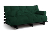 Sofa rozkładana 180x200 - Slim Comfort Black - Pascall Futon Butelkowa Zieleń