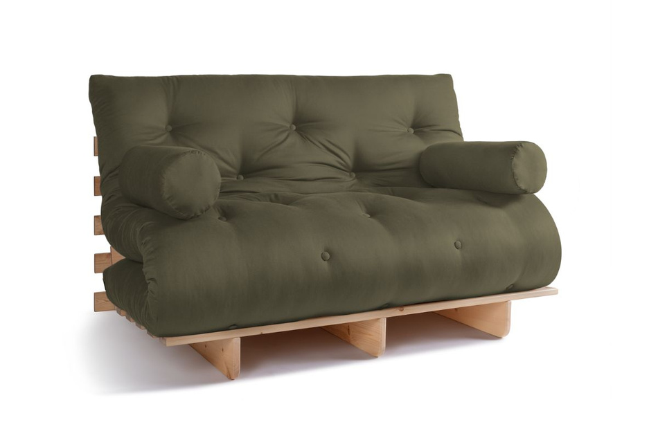 Sofa rozkładana 140x200 - Slim Exclusive Classic - Pascall Futon Khaki
