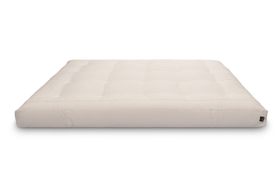 Materac 160x200 naturalny z wełną, lateksem i 2x kokosem - Futon Pascall Comfort Wool Hard Ecru