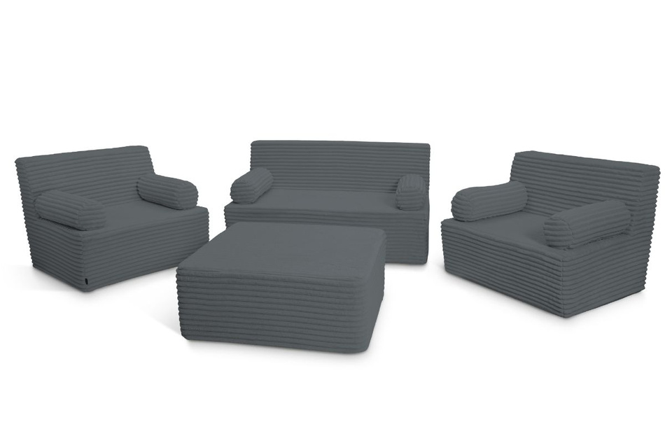 Pufa flexio 85x85 - Pascall - sztruksowy Antracytowy