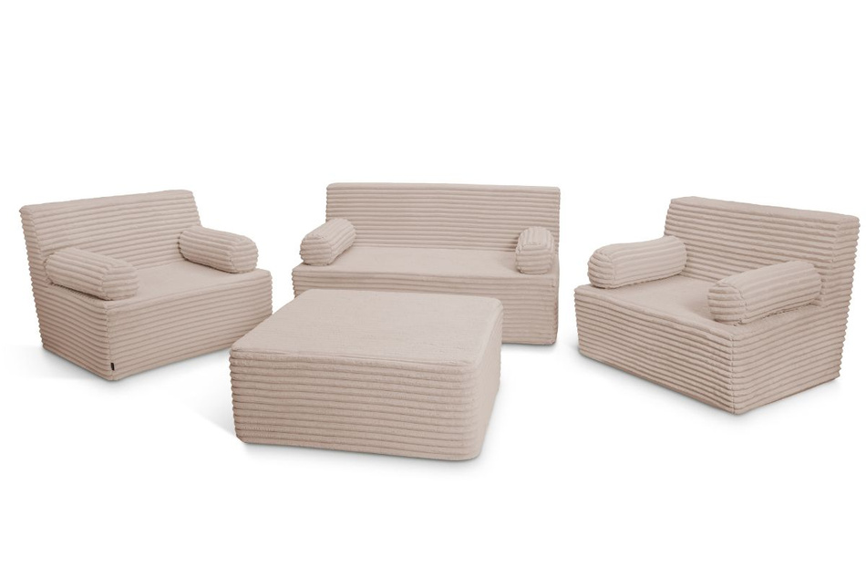 Pufa flexio 85x85 - Pascall - sztruksowy Beżowy