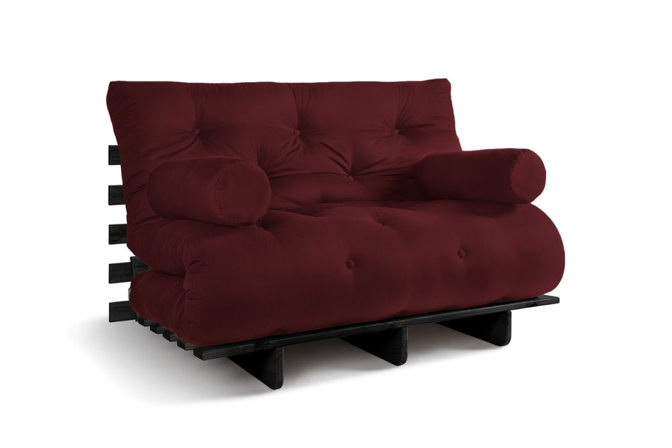 Sofa rozkładana 120x200 - Slim Exclusive Black - Pascall Futon Bordowy