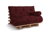 Sofa rozkładana 120x200 - Slim Exclusive Classic - Pascall Futon Bordowy
