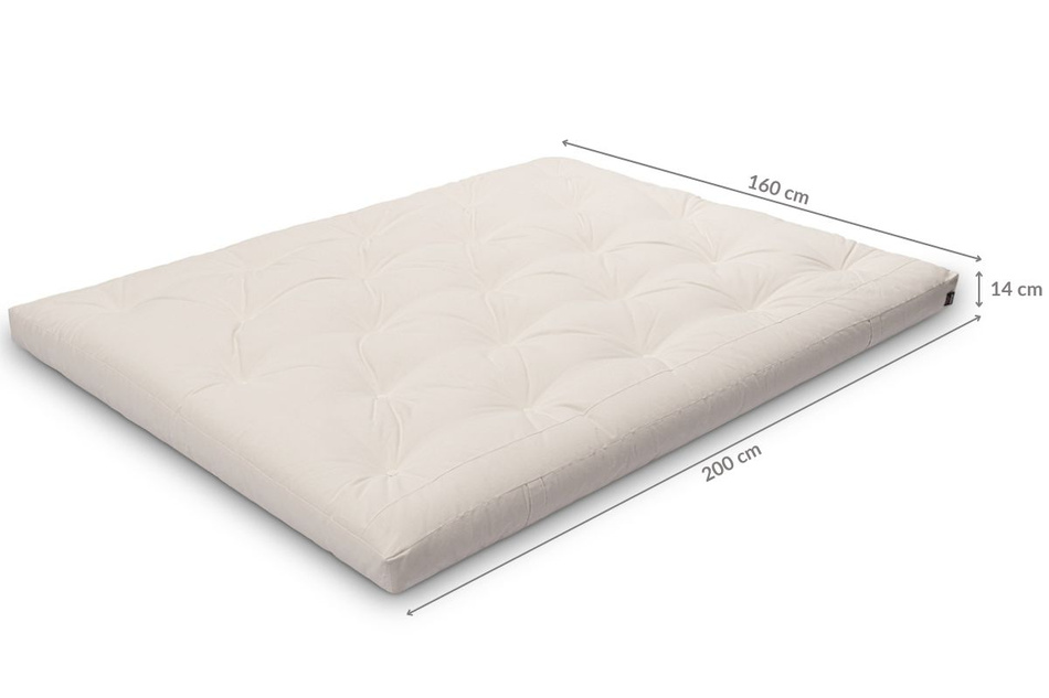 Materac 160x200 naturalny - Futon Pascall Slim Natural Gołębi Popiel