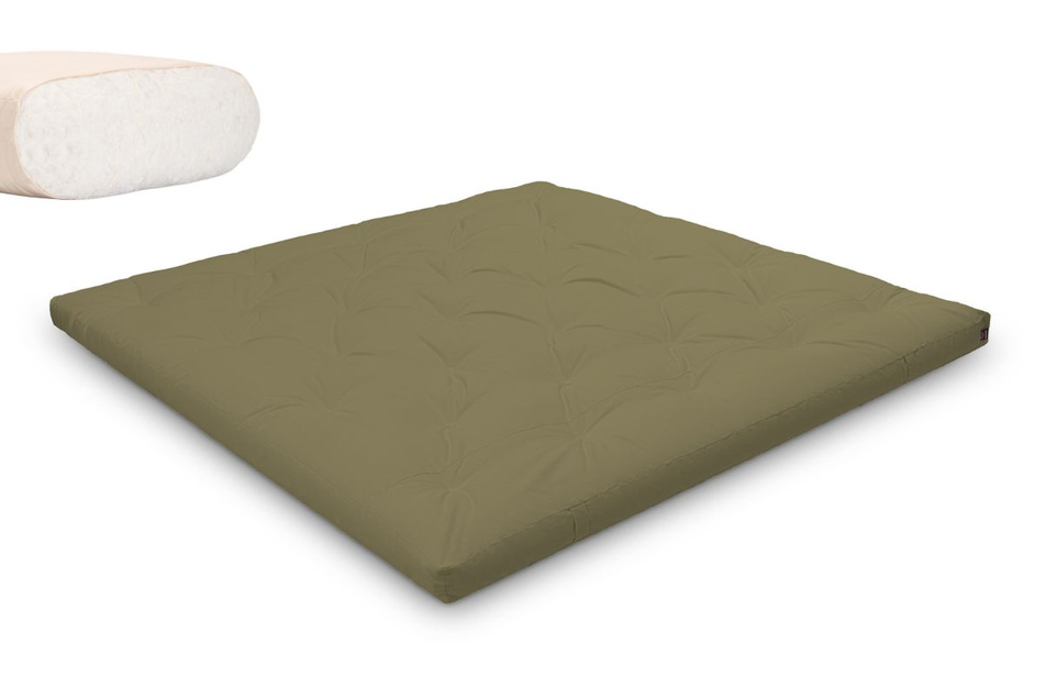 Materac 200x200 naturalny - Futon Pascall Slim Natural Khaki