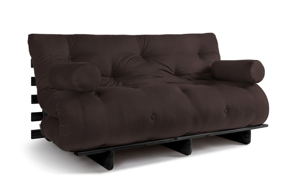 Sofa rozkładana 160x200 - Slim Basic Black - Pascall Futon Brązowy