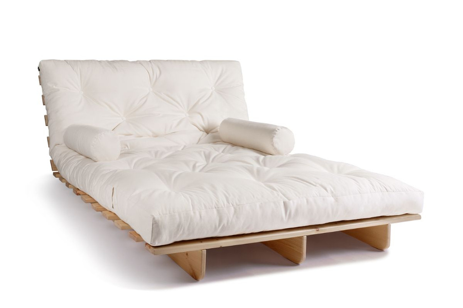 Sofa rozkładana 140x200 - Slim Basic Classic - Pascall Futon Ecru