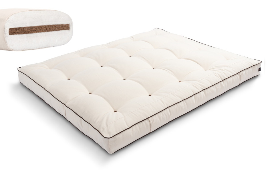 Materac 200x200 naturalny z kokosem - Futon Pascall Medium Coco Kedro Ecru