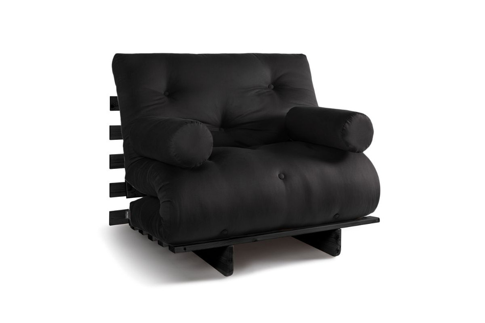 Sofa rozkładana 90x200 - Slim Exclusive Black - Pascall Futon Czarny