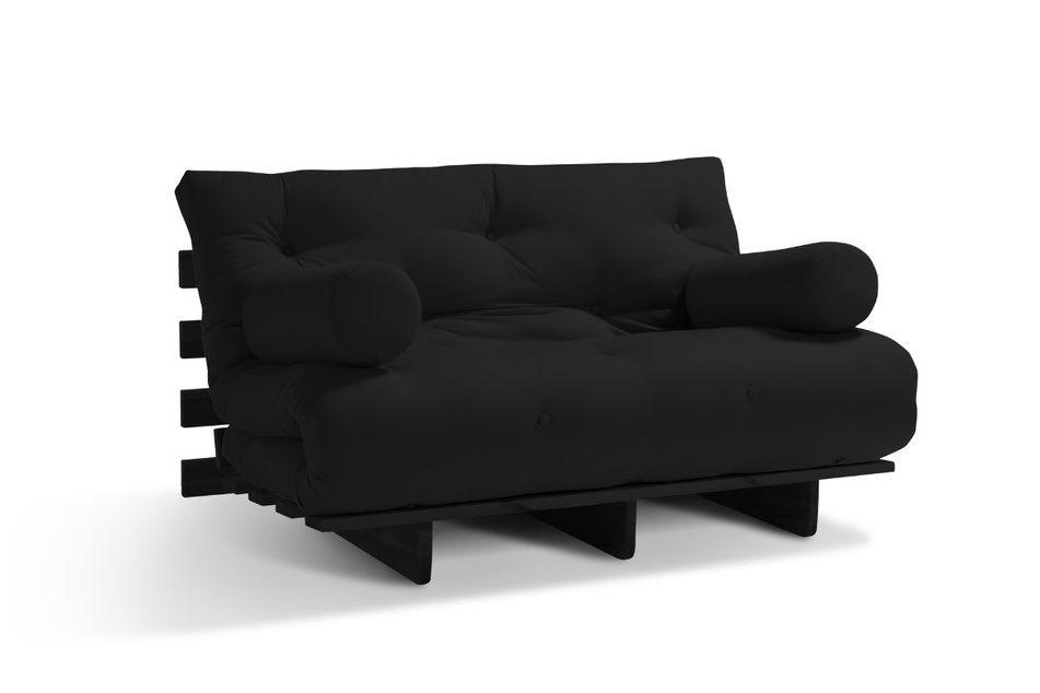 Sofa rozkładana 120x200 - Slim Basic Black - Pascall Futon Czarny