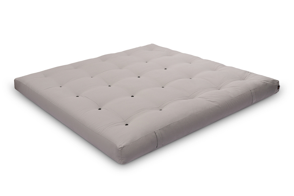 Futon Pascall Medium Latex - Materac 200x200 Szary - naturalny z lateksem