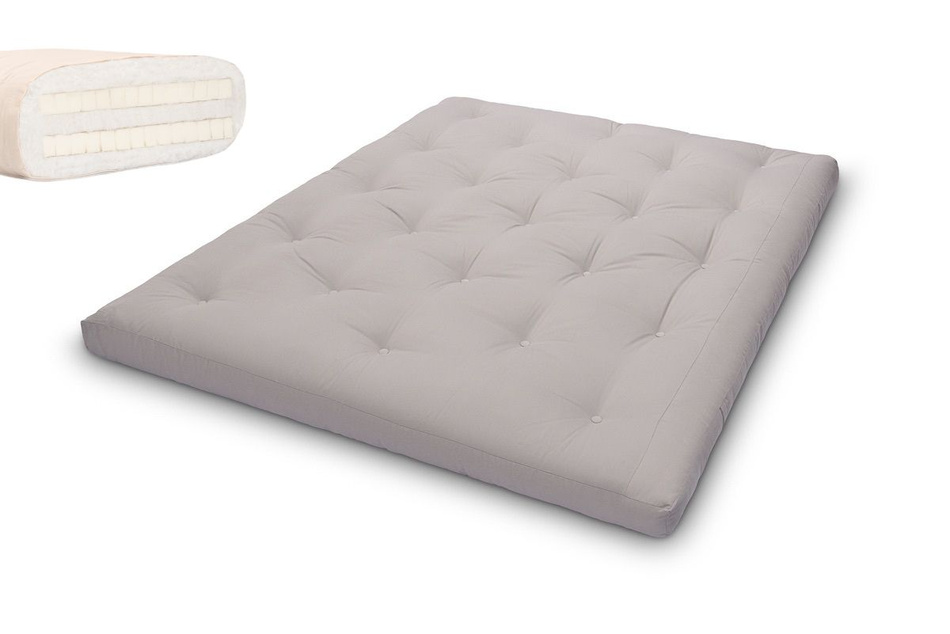 Materac 160x200 naturalny z lateksem - Futon Pascall Slim Duo Latex Szary