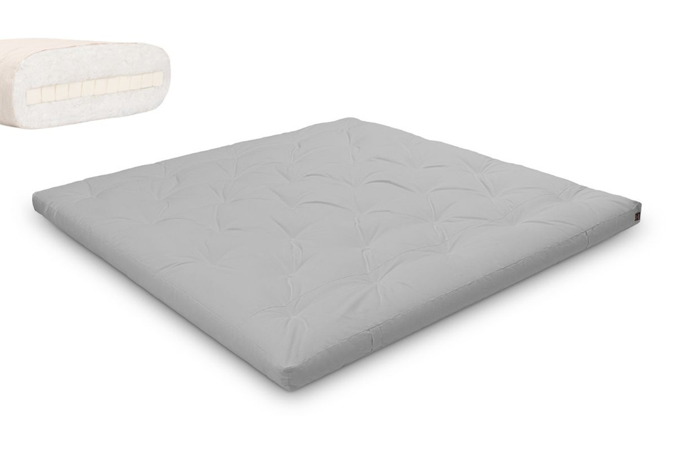 Materac 200x200 naturalny z lateksem - Futon Pascall Slim Latex Gołębi Popiel