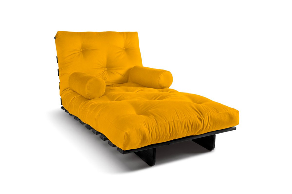 Sofa rozkładana 90x200 - Slim Exclusive Black - Pascall Futon Miodowy